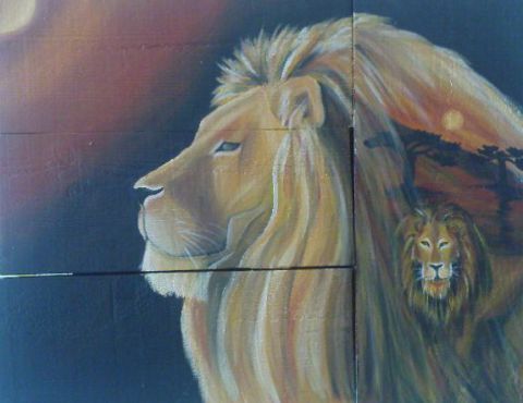 Lion - Peinture - sylvie quellen