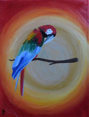 perroquet - Peinture - Anjy