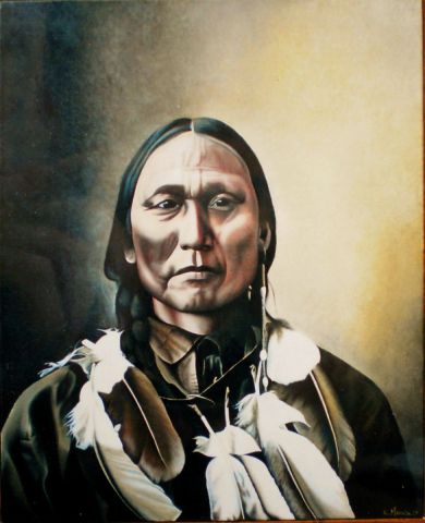L'artiste Clement MOUCHE - Guerrier Cheyenne des plaines