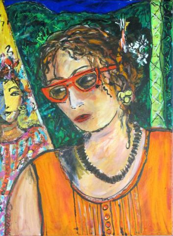 Self portrait with Jacquelle - Peinture - MARIE INDIGO