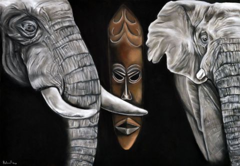 Esprit de la savane Africaine - Dessin - Helene Roux Esprit de la savane Africaine - Dessin - Helene Roux