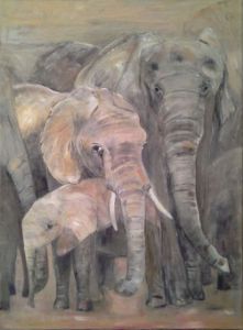 Peinture de Meryl QUIGUER: Eléphants 1