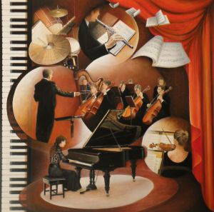 Peinture de Frank GODILLE: Concerto pour piano N°3