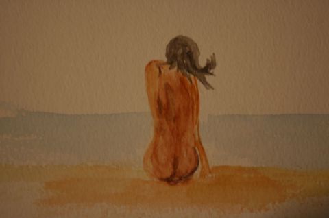ELLE Rêve sur l'horizon - Peinture - Dominique THIVOLLIER