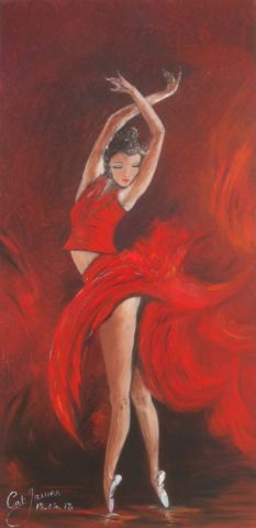 la danseuse rouge - Peinture - Catherine James