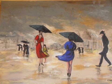 L'artiste Christian panis - la comedie sous la pluie à  montpellier 