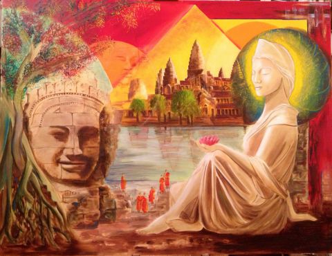 Angkor - Peinture - Corine DARDEL