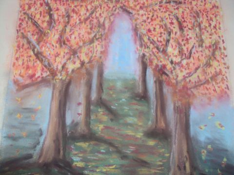 L'artiste stephane thery - automne dans les arbres