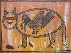Peinture de ANTOINE MELLADO: Le chat gourmand -2
