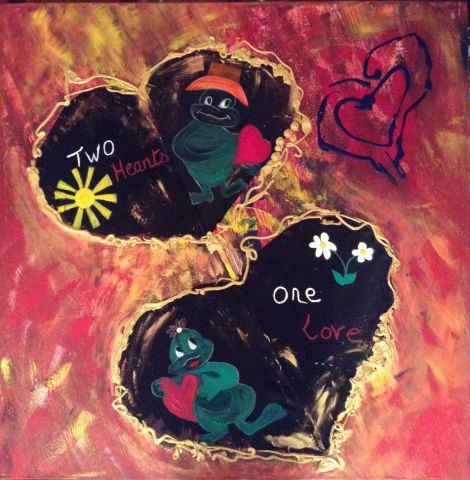 ONE LOVE - Peinture - SONYA DZIABAS