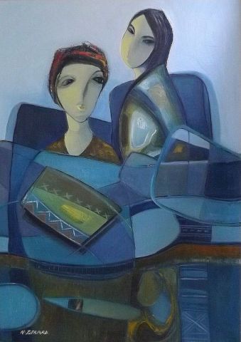 Deux femmes - Peinture - Noureddine ZEKARA  