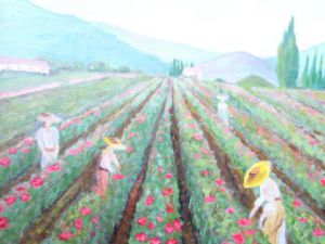Voir le détail de cette oeuvre: cueillette des roses en provence