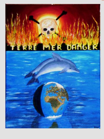 terre mer danger - Peinture - bdan