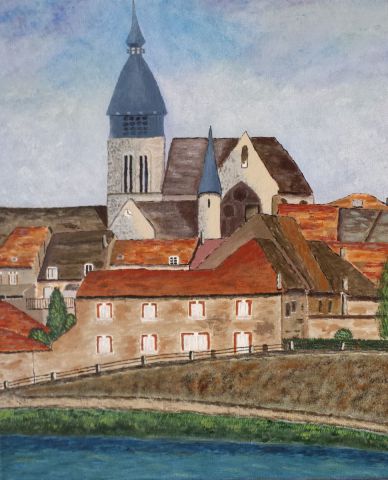 Le village de Damery - Peinture - Karine ABADIE