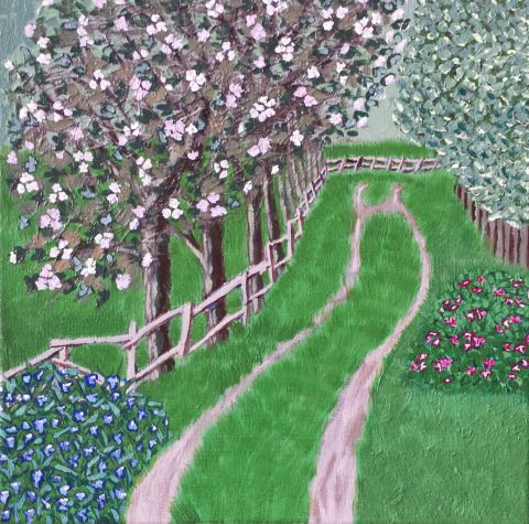 les quatre saisons printemps - Peinture - Karine ABADIE