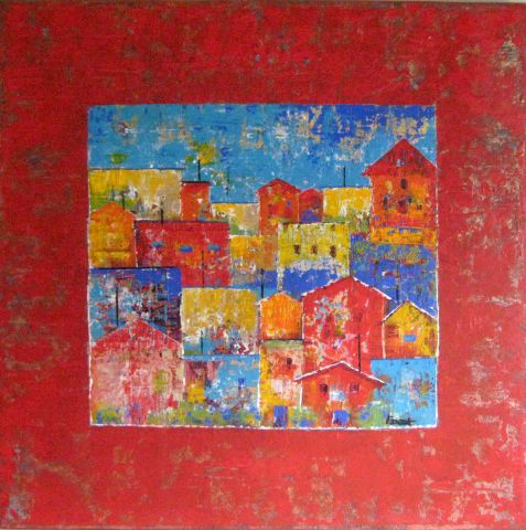 village bresilien - Peinture - virginie denat village bresilien - Peinture - virginie denat