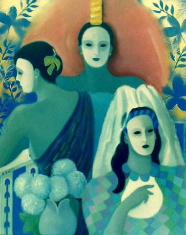 MASQUES A VENISE - Peinture - Monique Bossicart MASQUES A VENISE - Peinture - Monique Bossicart