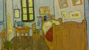 Voir cette oeuvre de Bleu de prusse: Chambre de Van Gogh à Arles