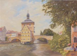 Peinture de Till Dehrmann: Ancienne Mairie de Bamberg (Bavière)