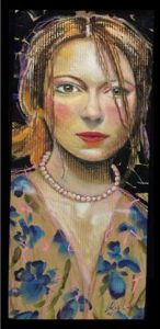 Peinture de Raphaelle Giordano: Femme au collier de perles