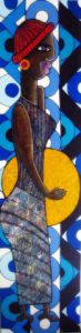 Peinture de ANTOINE MELLADO: Zarité la musicienne-4-Femme à la cymbale-