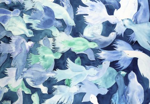 Oiseaux migrateurs - Peinture - CJ