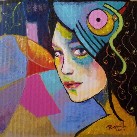 L'artiste Raphaelle Giordano - Femme au regard bleu intense