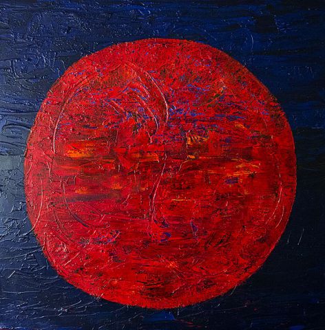 L'artiste Oria - Pleine Lune Rouge