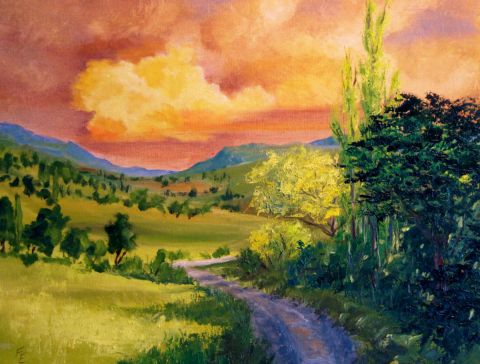 Moment en Drôme - Peinture - Manu Fromont Moment en Drôme - Peinture - Manu Fromont