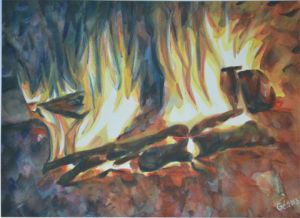 Peinture de Gerard SERVAIS: le feu