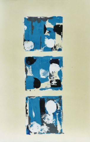 abstraction en gamme de bleu02 - Peinture - DS Tounzy