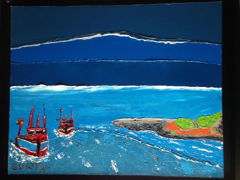 Retour de pêche à Kerdruc - Peinture - GUIOT NG Retour de pêche à Kerdruc - Peinture - GUIOT NG