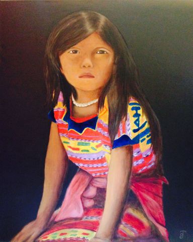Enfant du Guatemala - Peinture - STEPHANIE THEUVENIN