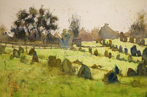 Menhirs à Carnac - Peinture - Andre Mehu Menhirs à Carnac - Peinture - Andre Mehu