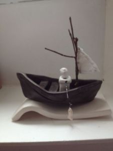 Sculpture de monique josie: je pêche