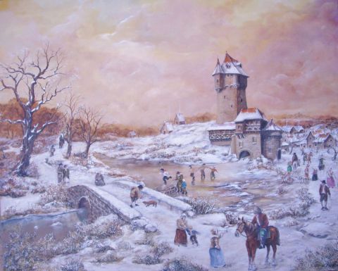 Paysage hivernal - Peinture - Jacques MONCHO