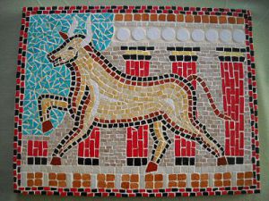 Mosaique de CHRISMOSAIC: Taureau à Cnossos
