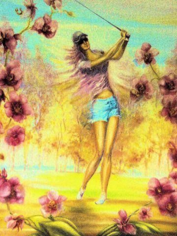 Golfeuse aux fleurs - Peinture - Jacques-Henry Lagranges