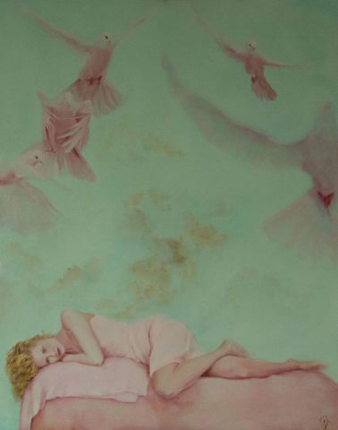 La vie en rose - Peinture - Ghislaine Calen