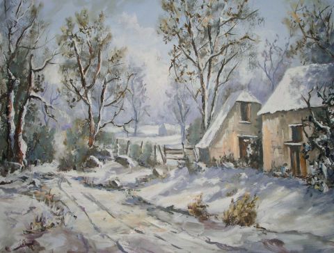 NEIGE PYRENEES - Peinture - LALLEMAND YVES