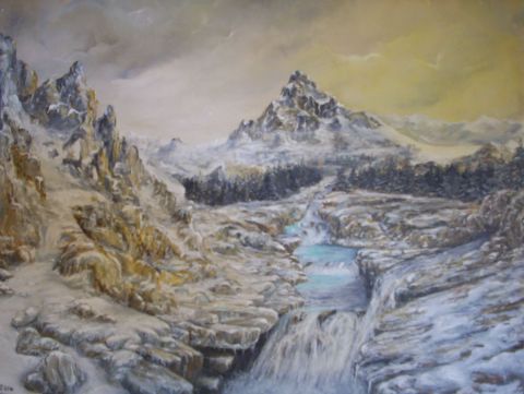 L'artiste Jacques MONCHO - Paysage à la fonte des neiges