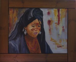 Peinture de CHRISTINE DAVILES: portrait femme mauresque