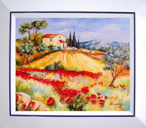 Peinture de Marie-Paule ALBANESE: Les champs de Provence
