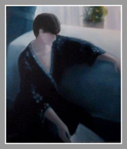 Voir cette oeuvre de Monique Bossicart: Jeune fille au kimono bleu