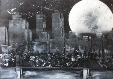 L'artiste soucy - ville noir et blanc