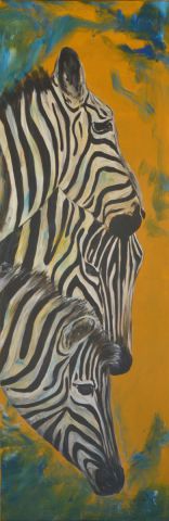 zebres - Peinture - CHRISTINE DAVILES