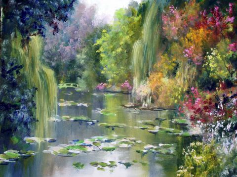 GIVERNY - Peinture - LALLEMAND YVES
