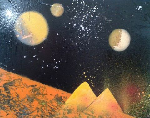space pyramids - Peinture - Celtieness