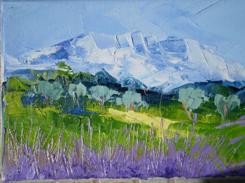 Montagne Sainte Victoire petit format - Peinture - Veronique LANCIEN