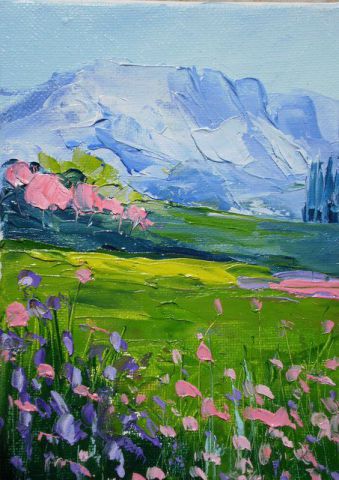 L'artiste Veronique LANCIEN - Montagne Sainte Victoire au printemps
